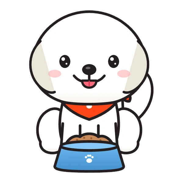몇킬로 마스코트 (밥그릇 앞 식사 비숑 프리제)